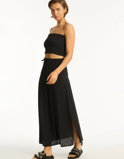 Sunset Beach Bandeau Top - Black