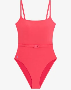 Terry Belted Kennedy Swimsuit - Coral