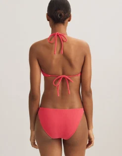 Terry Logo Trim Devin Hipster Bikini Pant - Coral