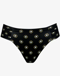 Tiles Craft Ruched Side Hipster Bikini Pant - Black Neutrals