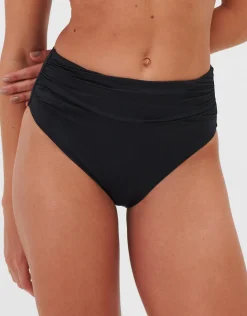 Timeless Ruched High Waist Bikini Pant - Jet