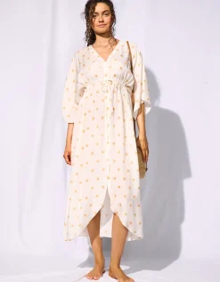 Treasured Trove Buttoned Dress - Sunny Cloud