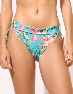 Tropic Adjustable Tie Bikini Pant - Hibiscus Verde