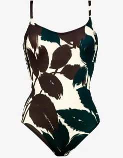 Twilight Underwired Tank Swimsuit - Deep Dark-Cream