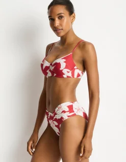 Veridian Twist Mid Bikini Pant - Ruby