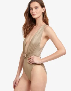White Sands Plunge Swimsuit - Gold