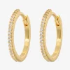 White Slim Hoop Earrings - Medium