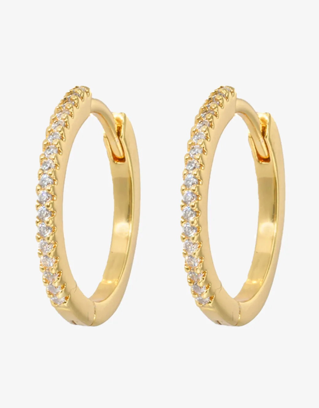 White Slim Hoop Earrings - Medium
