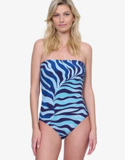 Wildest Dream Bandeau Swimsuit - Multi Blue