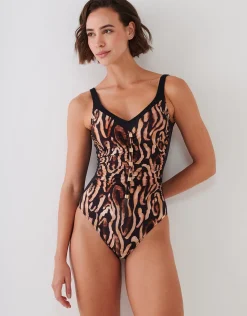 Wild Noblesse Moulded Swimsuit - Black Nougat