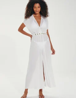 Yara Detail Long Cover Up - Off White