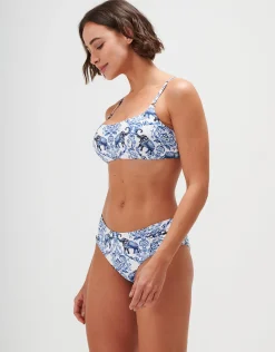 Zuri Gathered Side Bikini Pant - Porcelain