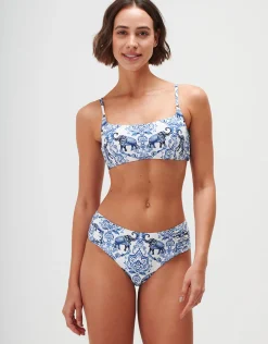 Zuri Gathered Side Bikini Pant - Porcelain